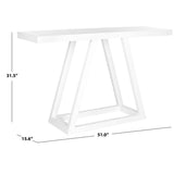 SAFAVIEH Marla White Lacquer Console - 51" x 15.6" x 31.5" - 51Wx16Dx32H