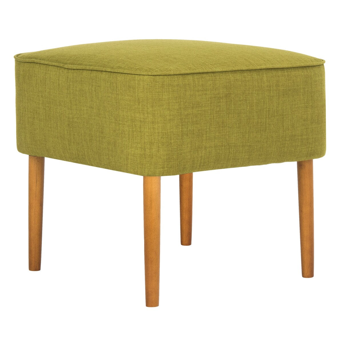 SAFAVIEH Marlana Mid-Century Green Linen Blend Ottoman