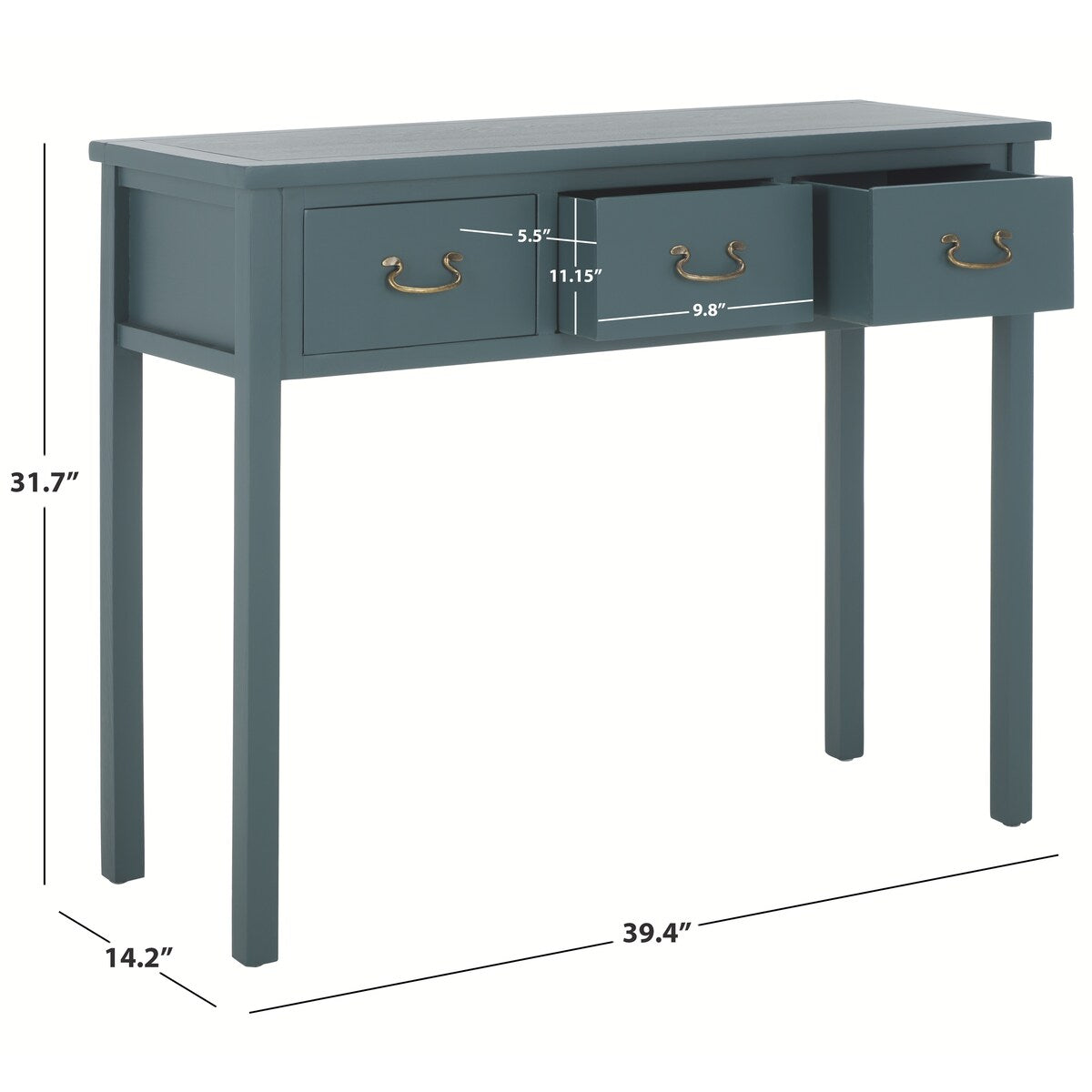 SAFAVIEH Marleine Antiqued Grey Console Table - 39.4" x 14.2" x 31.7" - 39Wx14Dx32H