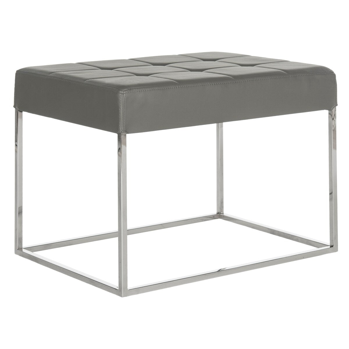 SAFAVIEH Marlene Modern Glam Grey Ottoman