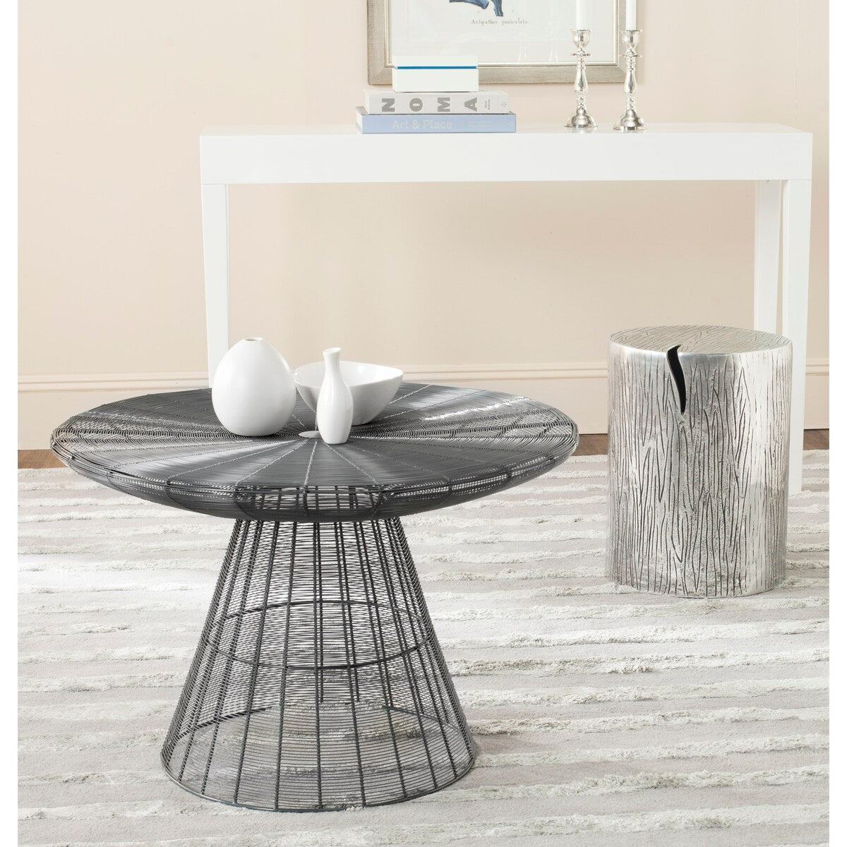 SAFAVIEH Marsha Grey Wire Coffee Table - 29" x 29" x 19" - 29Wx29Dx19H