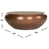 SAFAVIEH Marta Copper Coffee Table - 39" x 39" x 14.5" - 39Wx39Dx15H