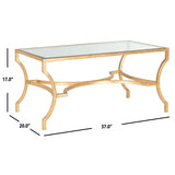 SAFAVIEH Marva Gold Coffee Table - 37" x 20" x 17" - 37Wx20Dx17H