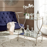 SAFAVIEH Maryanne Silver/ Mirror Top Bar Cart - 33.5" x 20.1" x 38.6" - 34Wx20Dx39H