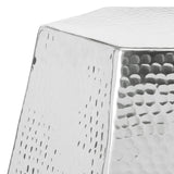 SAFAVIEH Maryjo Hammered Aluminum Stool Table - 18Wx19Dx22H