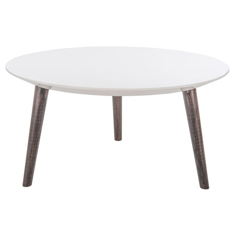 SAFAVIEH Marylee White/ Dark Brown Lacquer Accent Table - 31.5" x 31.5" x 15.6" - 32Wx32Dx16H