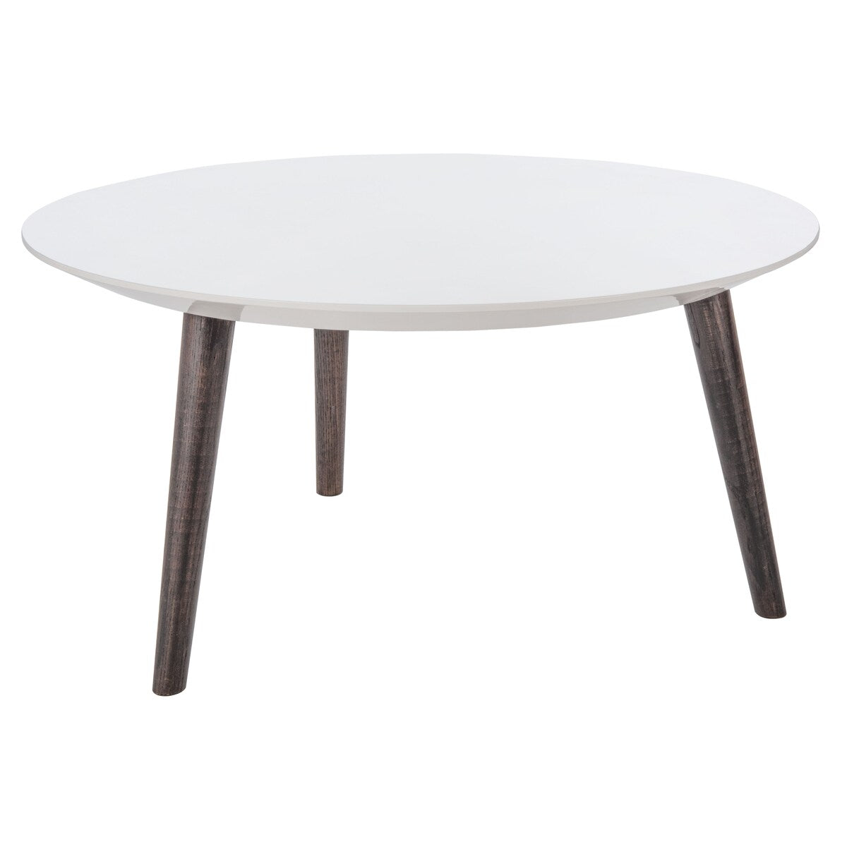 SAFAVIEH Marylee White/ Dark Brown Lacquer Accent Table - 31.5" x 31.5" x 15.6" - 32Wx32Dx16H