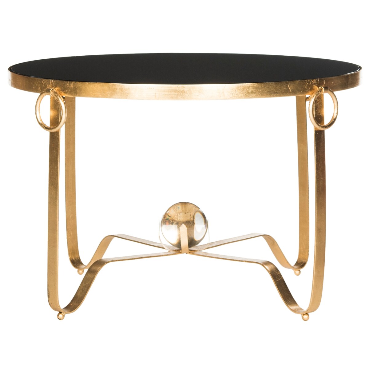 SAFAVIEH Marylyn Gold Leaf Round Coffee Table - Glass Ball - 28.3" x 28.3" x 18.8" - 28Wx28Dx19H