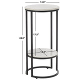 SAFAVIEH Mathilde Single Shelf Round Accent Table - 14" L x 14" D x 28" H - 14Wx14Dx28H