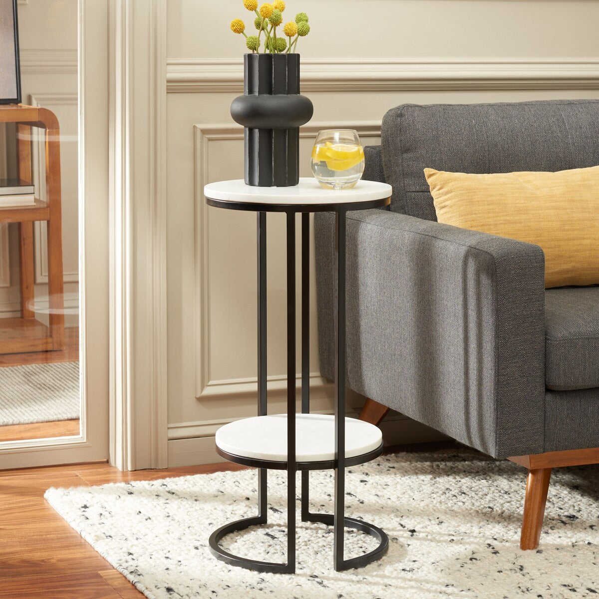 SAFAVIEH Mathilde Single Shelf Round Accent Table - 14" L x 14" D x 28" H - 14Wx14Dx28H