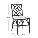 SAFAVIEH Maye Rattan Accent Chair with Cushion (Set of 2) - 18.5" W x 20.9" L x 35.8" H - 19Wx21Dx36H