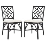 SAFAVIEH Maye Rattan Accent Chair with Cushion (Set of 2) - 18.5" W x 20.9" L x 35.8" H - 19Wx21Dx36H