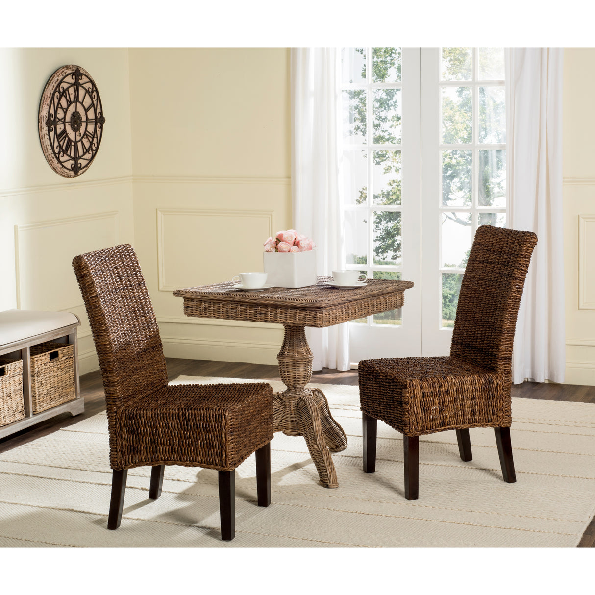 SAFAVIEH Meline Natural Dining Chair (Set of 2) - 17.3" x 24" x 38.5" - 17Wx24Dx39H