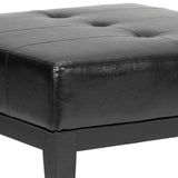 SAFAVIEH Melisa 29-inch-Wide Black Faux Leather Cocktail Ottoman