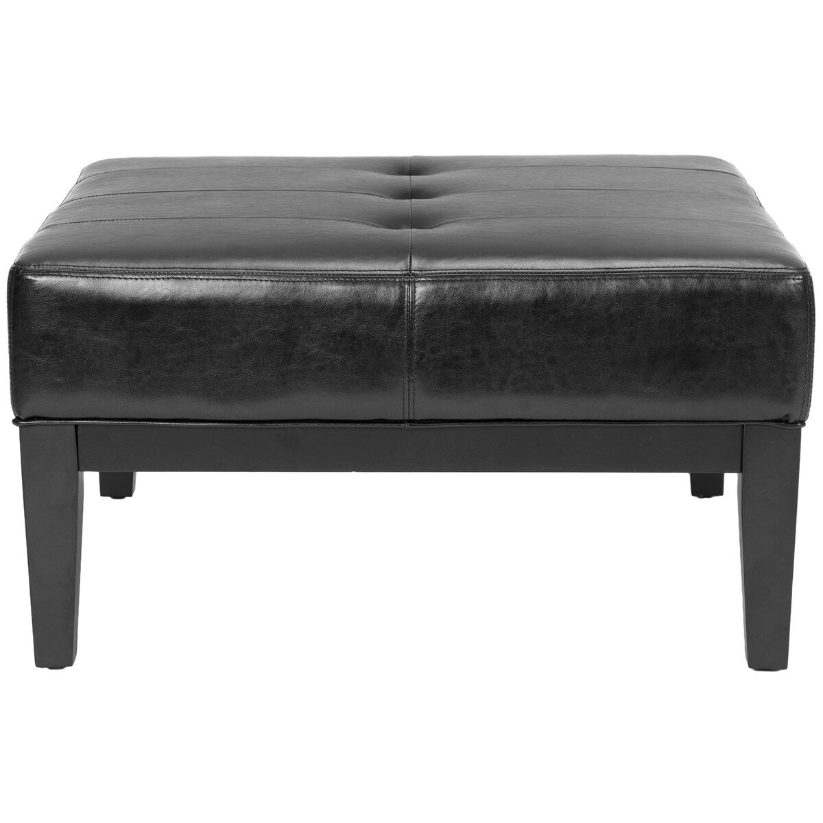 SAFAVIEH Melisa 29-inch-Wide Black Faux Leather Cocktail Ottoman