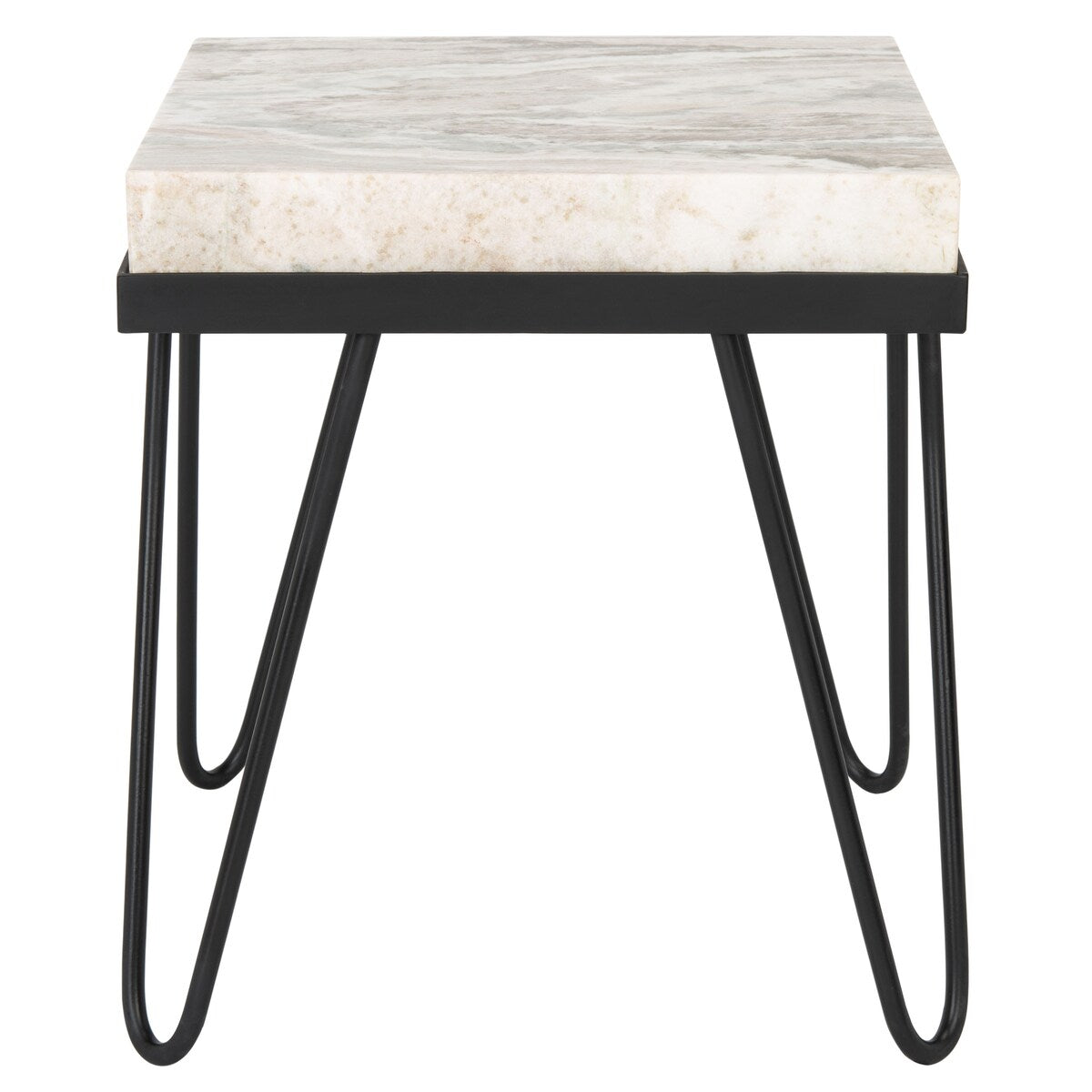 SAFAVIEH Mellie Stone Top Hairpin Leg Accent Table - 16"W x 16" L x 18" H - 16Wx16Dx18H