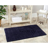 SAFAVIEH Menke Spa 2400 Gram Diamonds Navy Gram 27 x 45 Bath Rug (Set of 2) - 2'3 x 3'9