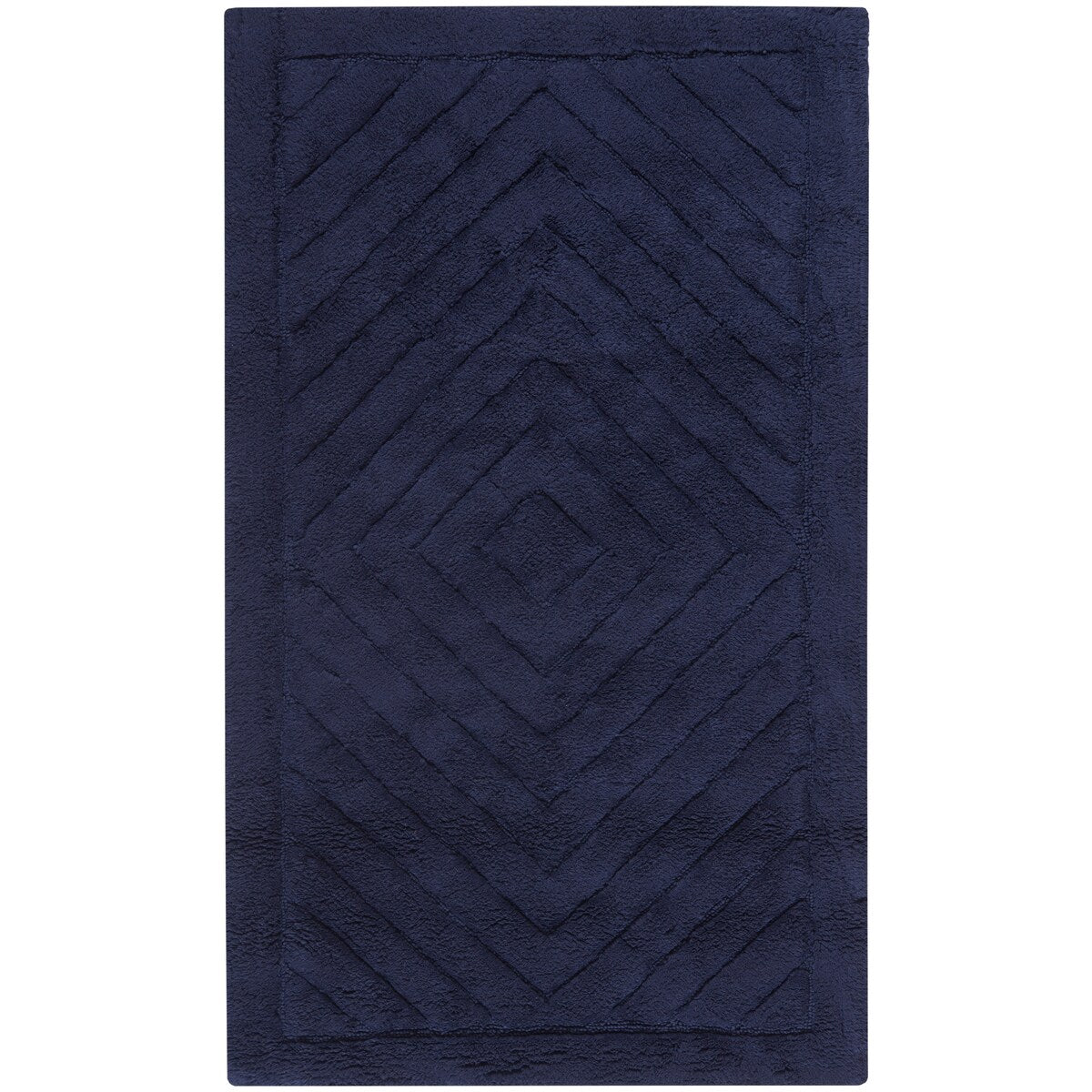 SAFAVIEH Menke Spa 2400 Gram Diamonds Navy Gram 27 x 45 Bath Rug (Set of 2) - 2'3 x 3'9