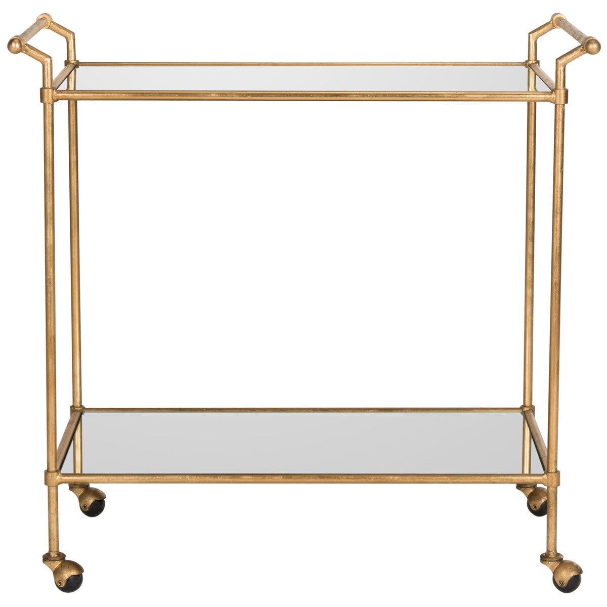 SAFAVIEH Merlene Gold/ Mirror Top Bar Cart - 31" x 18" x 30" - 31Wx18Dx30H