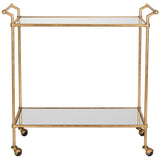 SAFAVIEH Merlene Gold/ Mirror Top Bar Cart - 31" x 18" x 30" - 31Wx18Dx30H