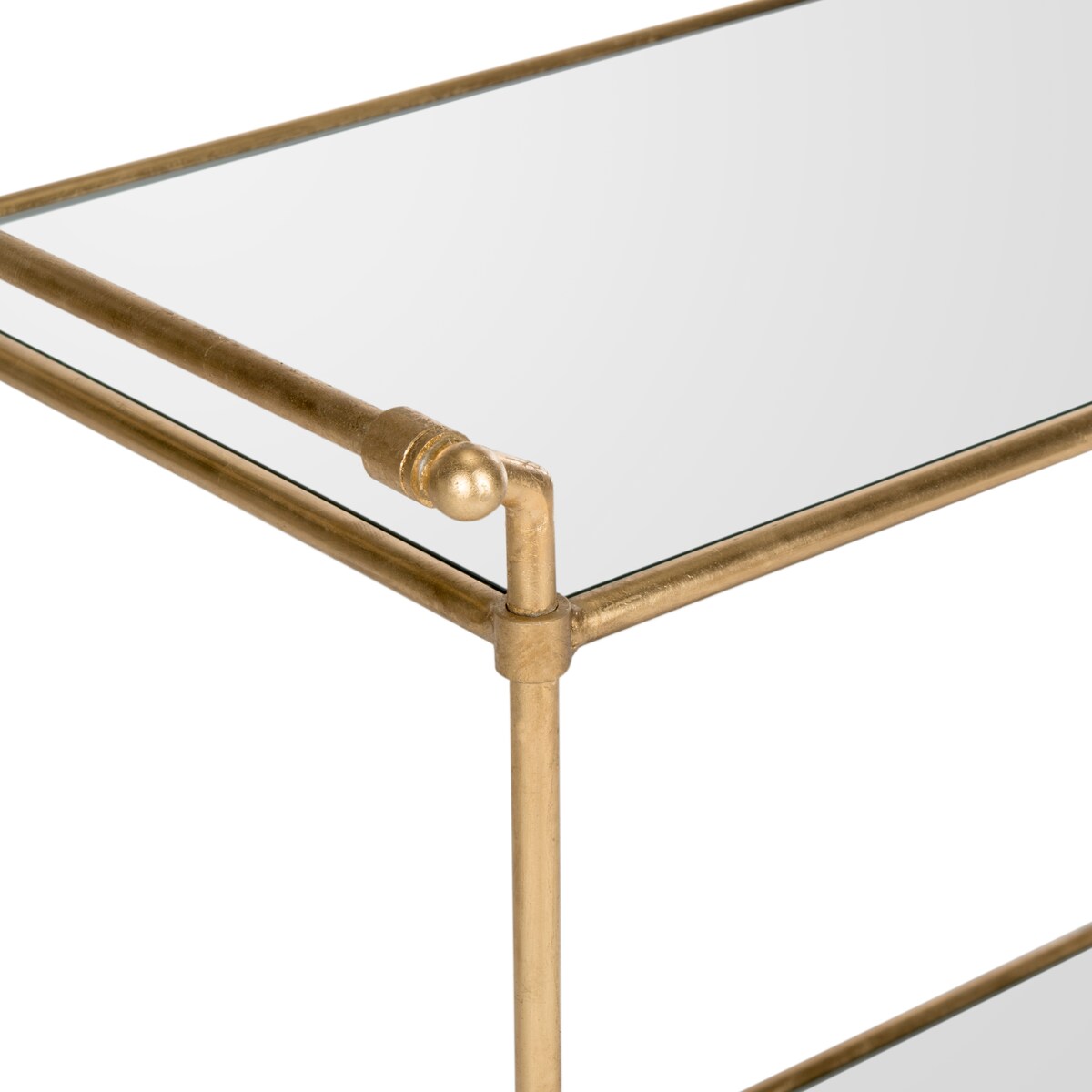 SAFAVIEH Merlene Gold/ Mirror Top Bar Cart - 31" x 18" x 30" - 31Wx18Dx30H