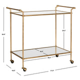 SAFAVIEH Merlene Gold/ Mirror Top Bar Cart - 31" x 18" x 30" - 31Wx18Dx30H