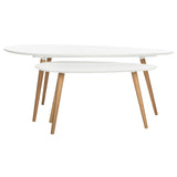 SAFAVIEH Michaele Spilt White Coffee Table - 45.7" x 25.9" x 17.7" - 46Wx26Dx18H