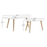 SAFAVIEH Michaele Spilt White Coffee Table - 45.7" x 25.9" x 17.7" - 46Wx26Dx18H