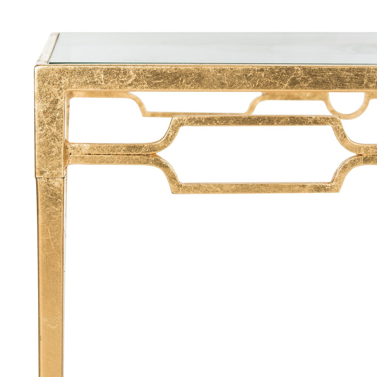 SAFAVIEH Mihaiela Gold Leaf Retro Coffee Table - 41Wx24Dx22H