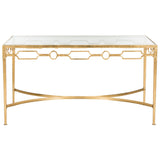 SAFAVIEH Mihaiela Gold Leaf Retro Coffee Table - 41Wx24Dx22H