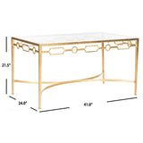 SAFAVIEH Mihaiela Gold Leaf Retro Coffee Table - 41Wx24Dx22H