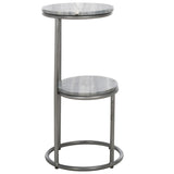 SAFAVIEH Milojka 2-Tier Marble Round Top Drink Table (Fully Assembled) - 13 In. W x 12 In. D x 24 In. H - 13Wx12Dx24H