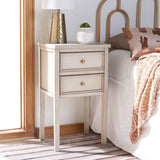 SAFAVIEH Minda 2-Drawer Accent End Table Nightstand (Fully Assembled) - 16.9" x 14.2" x 29.7" - 17Wx15Dx30H