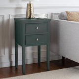 SAFAVIEH Minda 2-Drawer Accent End Table Nightstand (Fully Assembled) - 16.9" x 14.2" x 29.7" - 17Wx15Dx30H