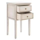 SAFAVIEH Minda 2-Drawer Accent End Table Nightstand (Fully Assembled) - 16.9" x 14.2" x 29.7" - 17Wx15Dx30H