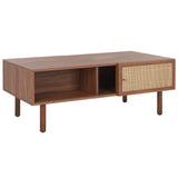 SAFAVIEH Mintje 2 Door Coffee Table - 43" W x 22" D x 16" H - 43Wx22Dx16H