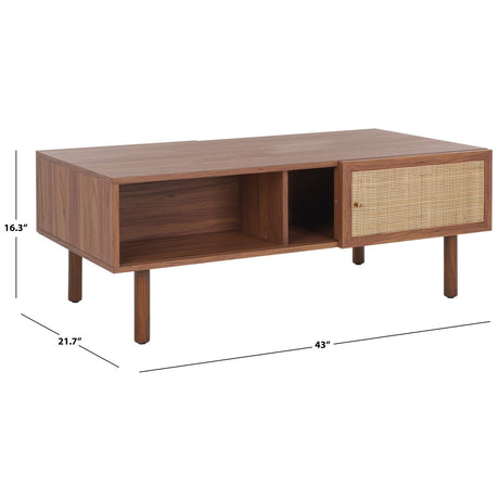 SAFAVIEH Mintje 2 Door Coffee Table - 43" W x 22" D x 16" H - 43Wx22Dx16H