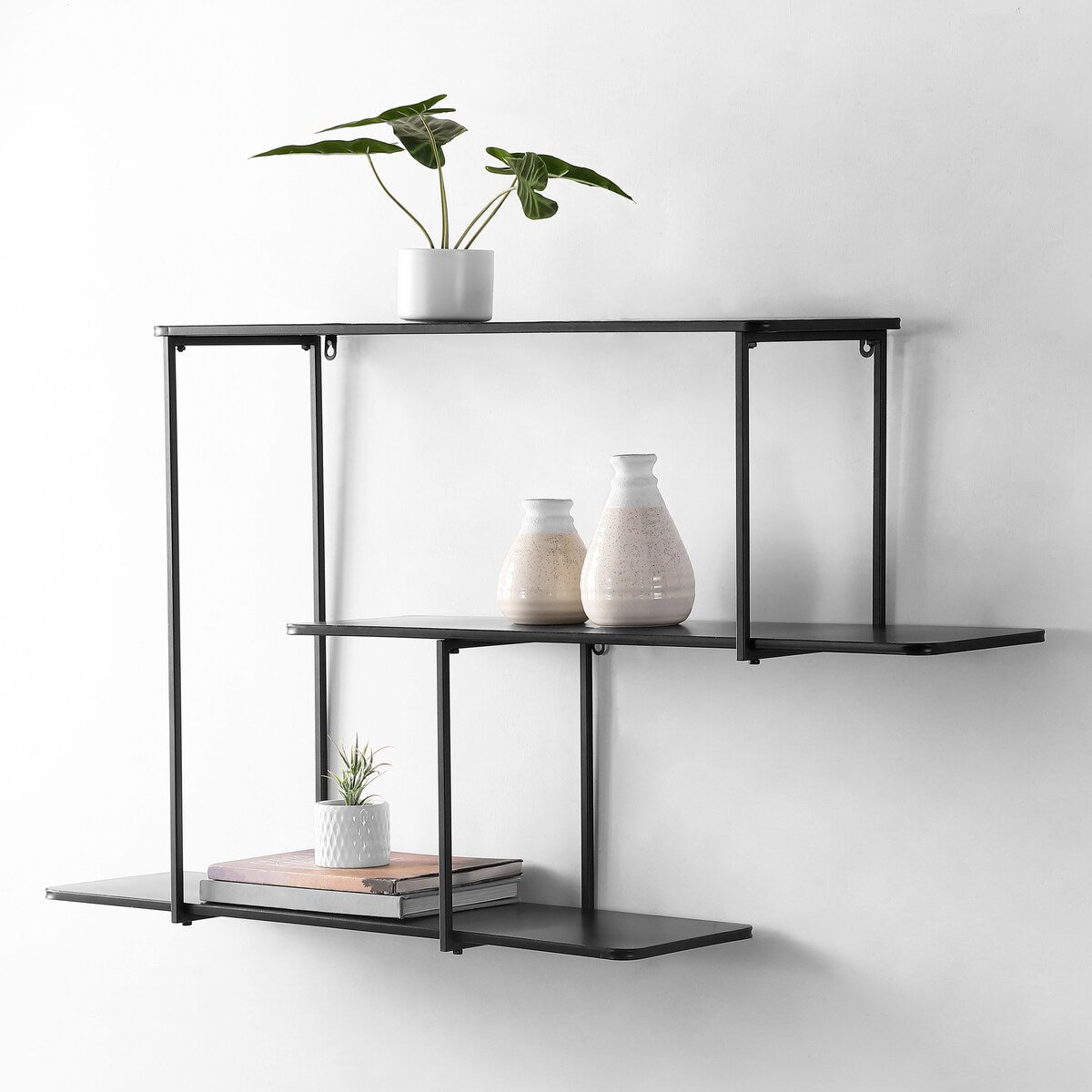 SAFAVIEH Misae Floating Display Wall Shelf - 45.25" W x 9.4" L x 24.75" H - 45Wx9Dx25H