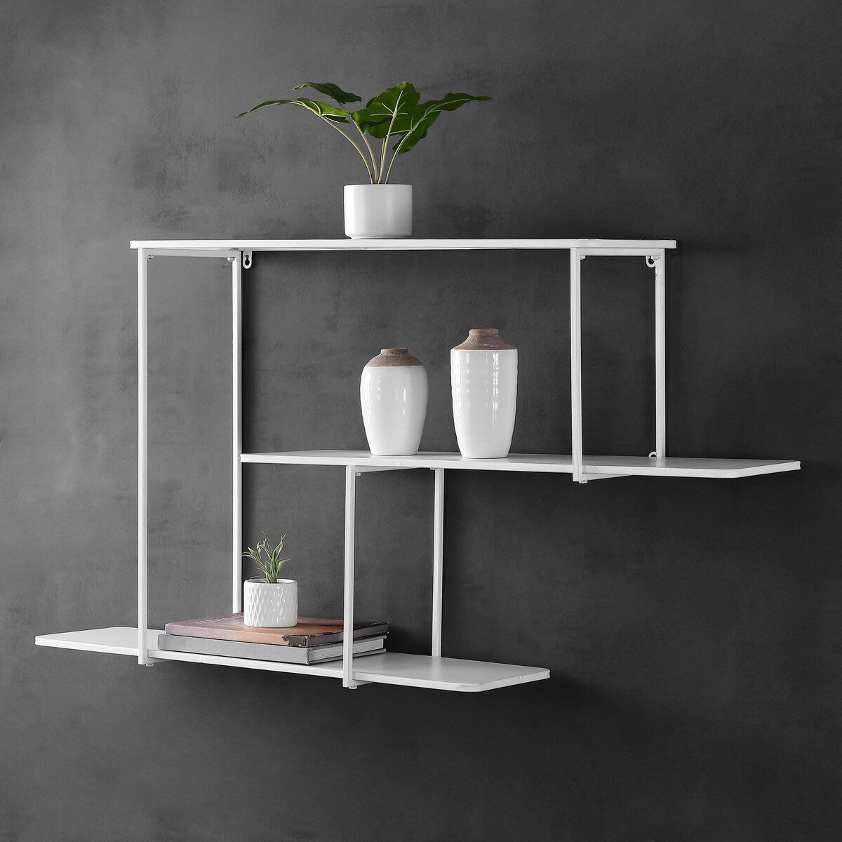 SAFAVIEH Misae Floating Display Wall Shelf - 45.25" W x 9.4" L x 24.75" H - 45Wx9Dx25H