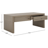 SAFAVIEH Mita Coffee Table with Drawers - 47" L x 24" D x 20" H - 47Wx24Dx20H