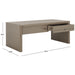 SAFAVIEH Mita Coffee Table with Drawers - 47" L x 24" D x 20" H - 47Wx24Dx20H