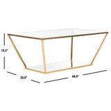 SAFAVIEH Mitzi Gold Leaf Retro Coffee Table - 48" x 30" x 19.3" - 48Wx30Dx19H