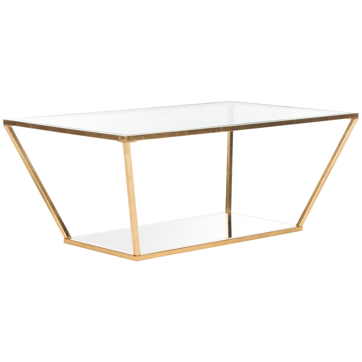 SAFAVIEH Mitzi Gold Leaf Retro Coffee Table - 48" x 30" x 19.3" - 48Wx30Dx19H