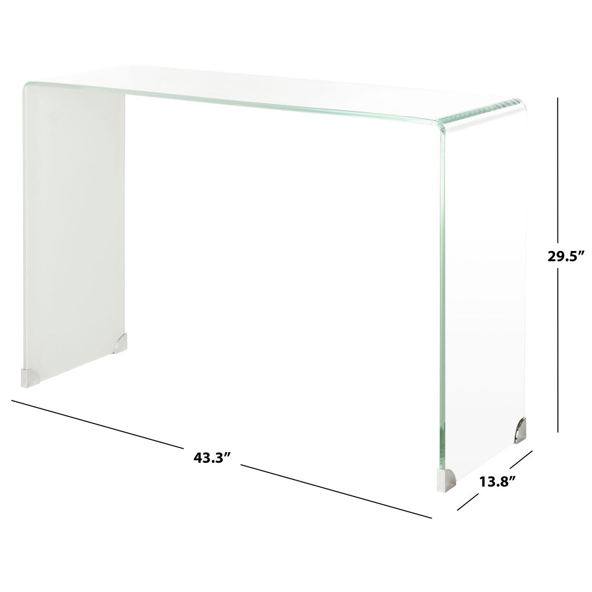 SAFAVIEH Modena Ombre Glass Console Table - Clear / Blue - 43.3" x 13.8" x 29.5" - 43Wx14Dx30H