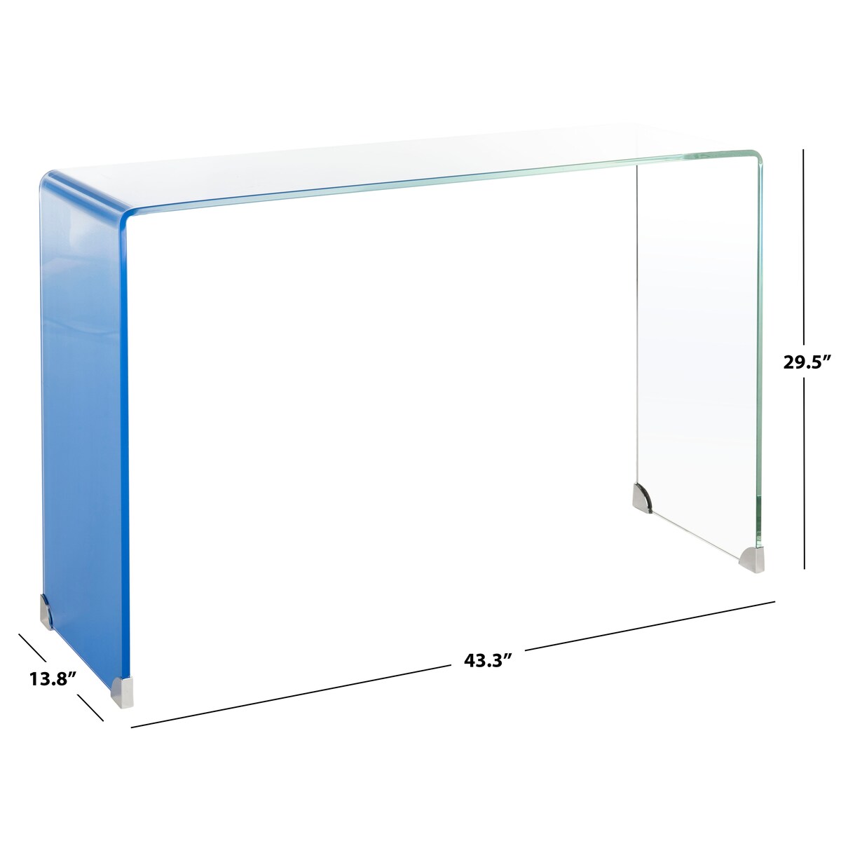 SAFAVIEH Modena Ombre Glass Console Table - Clear / Blue - 43.3" x 13.8" x 29.5" - 43Wx14Dx30H