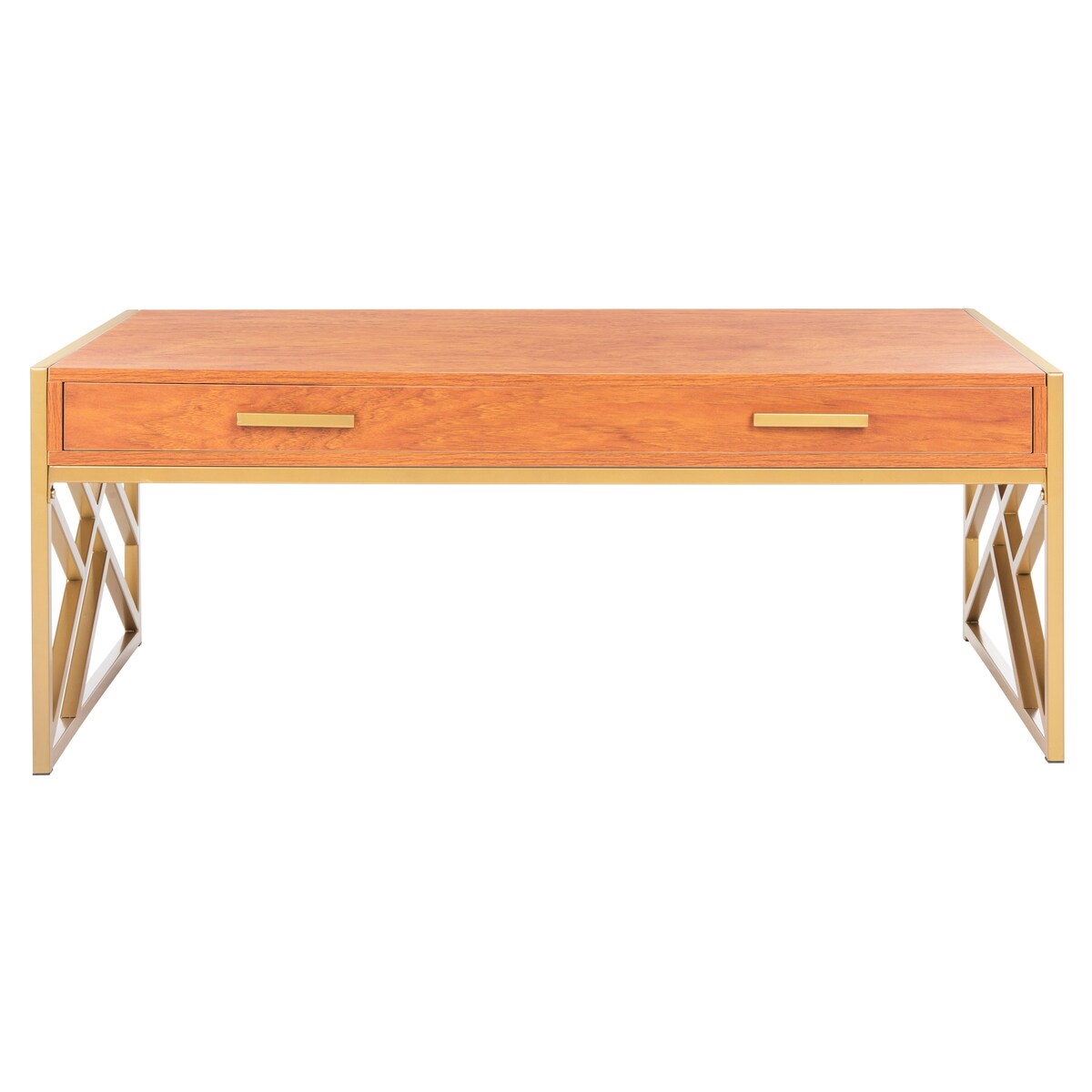 SAFAVIEH Modesta 2-Drawer Modern Glam Coffee Table - 43.3" x 21.7" x 16.5" - 43Wx22Dx17H