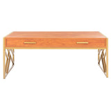 SAFAVIEH Modesta 2-Drawer Modern Glam Coffee Table - 43.3" x 21.7" x 16.5" - 43Wx22Dx17H