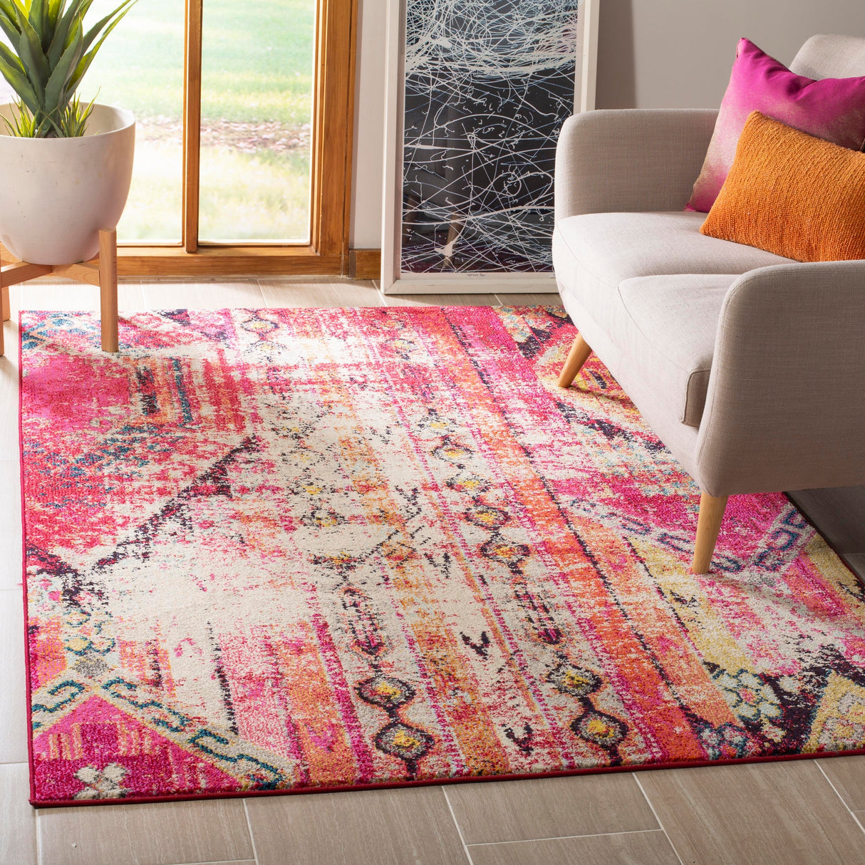 SAFAVIEH Monaco Brunhildis Distressed Boho Rug