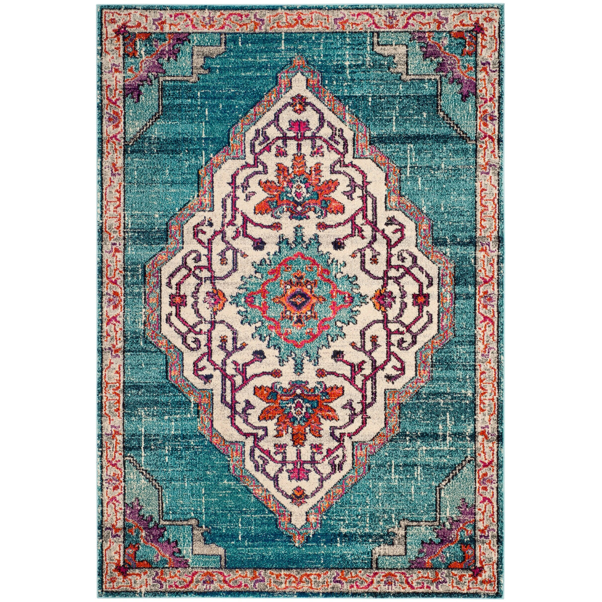 SAFAVIEH Monaco Neola Boho Medallion Distressed Rug