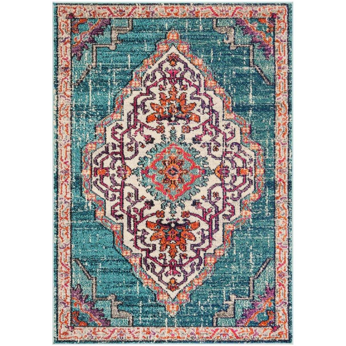 SAFAVIEH Monaco Neola Boho Medallion Distressed Rug